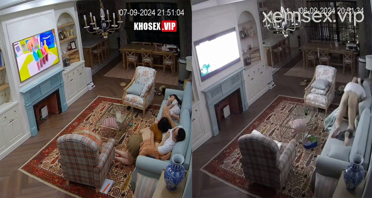 Hack Camera Vợ chồng đại gia chồng tranh thủ địt vợ khi con đang mê xem tivi – Phần 2